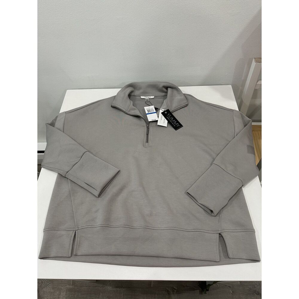 NWT Cable & Gauge Studio Women’s Gray Quarter Zip Pullover